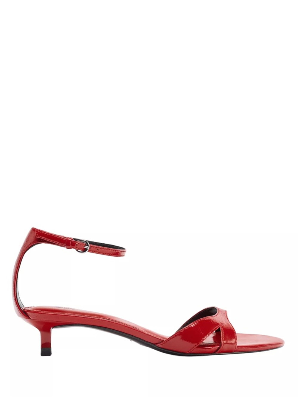 Zara Red Leather Strappy Open-Toe Sandals